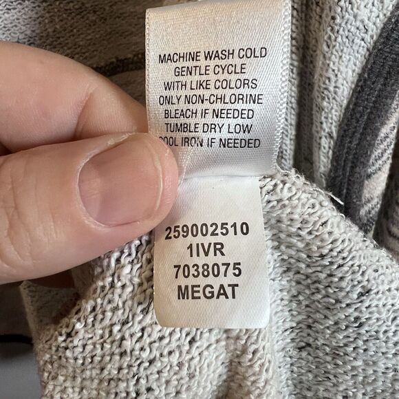 One World Live & Let Live Cardigan Beige & Gray Open Front Long Sleeve Size 2X - Picture 6 of 8